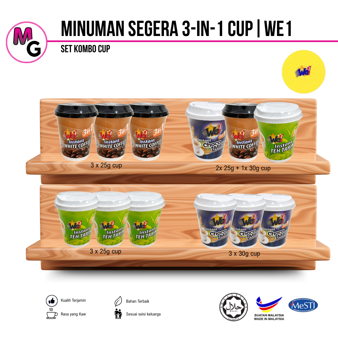 We1 3in1 Minuman Segera Cup | Set Kombo Cup