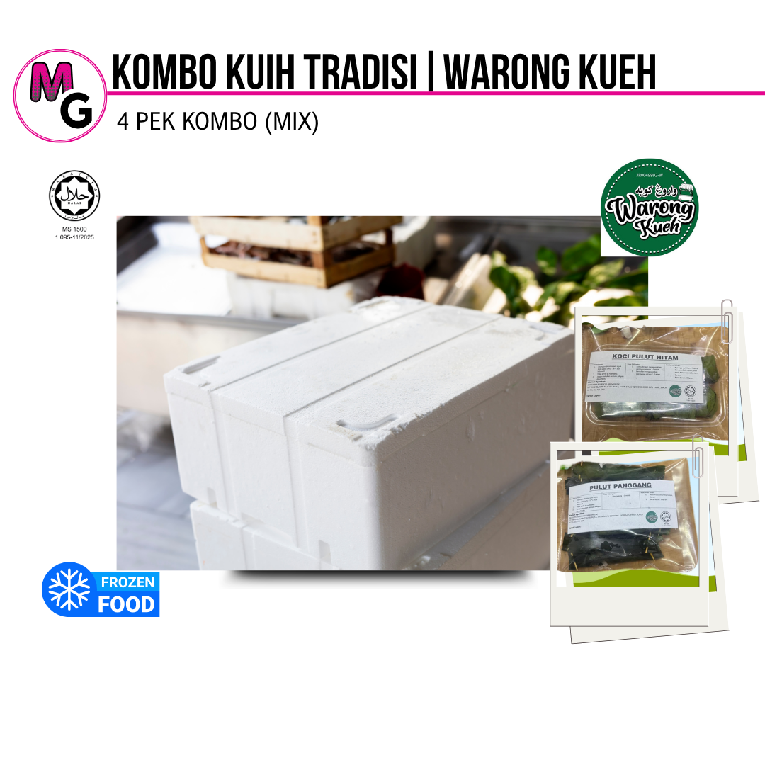 Kombo Kuih Tradisi Warong Kueh - 4 Pek Kombo Mix Frozen