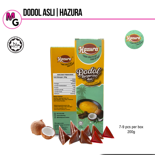 Hazura Dodol Asli - Authentic Malaysian Sticky Rice Candy 200g box